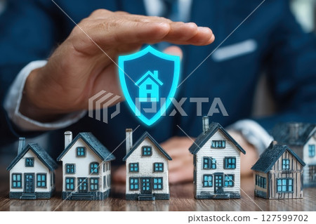 High-Tech Interface Overlay with Abstract Background for Real Estate Protection Concepts High-Tech Interface Overlay with Abstract Background for Real Estate Protection Concepts 127599702