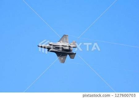 Hornet performing acrobatic flying 127600703