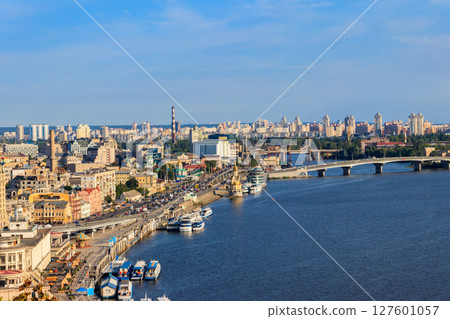 View of the Dnieper river and Kiev cityscape, Ukraine View of the Dnieper river and Kiev cityscape, Ukraine 127601057