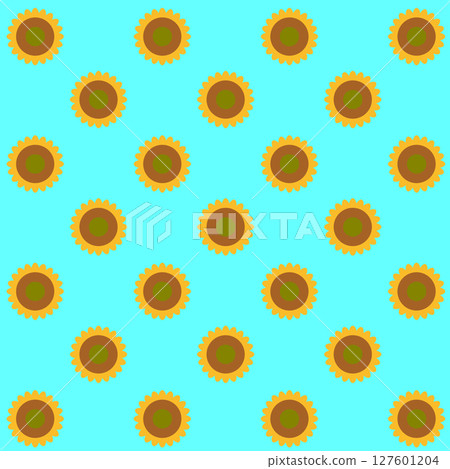 夏季圖案插圖,向日葵在淺藍色背景上呈對角線排列 夏季圖案插圖,向日葵在淺藍色背景上呈對角線排列 127601204
