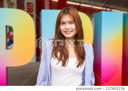 Empowering LGTB pride portrait of young woman Empowering LGTB pride portrait of young woman 127602156