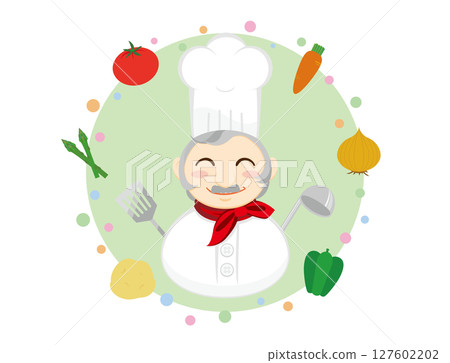 Cook and vegetables 127602202