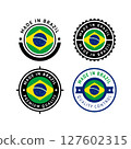 National flag of the Brazil, set flat vector icon 127602315