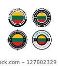 National flag of the Lithuania, set flat icons 127602329