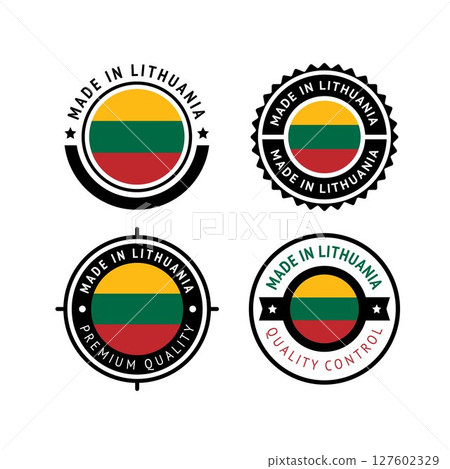 National flag of the Lithuania, set flat icons National flag of the Lithuania, set flat icons 127602329