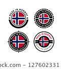 National flag of the Norway, set flat vector icon 127602331