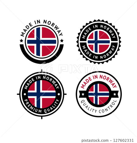 National flag of the Norway, set flat vector icon 127602331