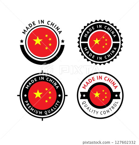 National flag of the China, set flat vector icon 127602332