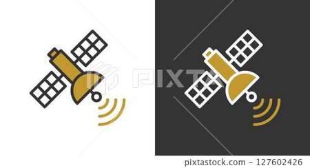 Simple satellite icon Simple satellite icon 127602426