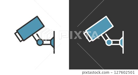 簡單的安全攝影機圖標 127602501