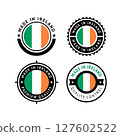 National flag of the Ireland, set flat vector icon 127602522