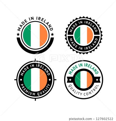National flag of the Ireland, set flat vector icon National flag of the Ireland, set flat vector icon 127602522