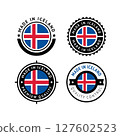 National flag of the Iceland, set flat vector icon 127602523