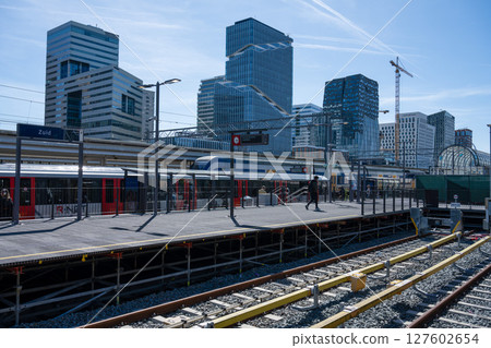 Amsterdam Zuid Station and surrounding cityscape (Netherlands) 127602654
