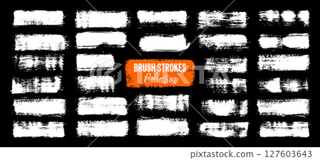 Grunge brush strokes, lines, ink smudges, hand-drawn scribble shapes. Handmade sketchy marks, acrylic stains, charcoal streaks. Paint textures, dry brush effect. Marker underline. Vector illustration Grunge brush strokes, lines, ink smudges, hand-drawn scribble shapes. Handmade sketchy marks, acrylic stains, charcoal streaks. Paint textures, dry brush effect. Marker underline. Vector illustration 127603643