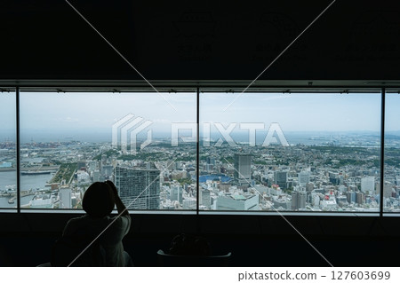 Minato Mirai view from the observation deck of Landmark Tower, Yokohama, Kanagawa, Japan Minato Mirai view from the observation deck of Landmark Tower, Yokohama, Kanagawa, Japan 127603699