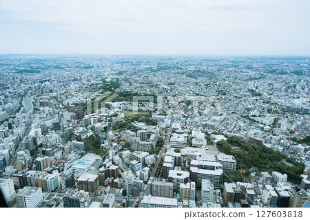 Minato Mirai view from the observation deck of Landmark Tower, Yokohama, Kanagawa, Japan Minato Mirai view from the observation deck of Landmark Tower, Yokohama, Kanagawa, Japan 127603818