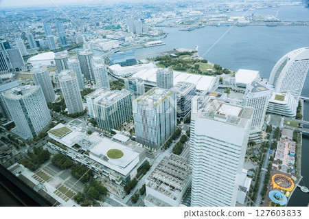 Minato Mirai view from the observation deck of Landmark Tower, Yokohama, Kanagawa, Japan Minato Mirai view from the observation deck of Landmark Tower, Yokohama, Kanagawa, Japan 127603833