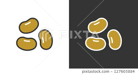 Icon with three red beans lined up 127603884