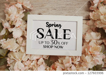 Spring Sale 30% off Promotion Offer Discount Retail Shopping Concept 127603996
