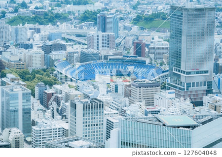 Minato Mirai view from the observation deck of Landmark Tower, Yokohama, Kanagawa, Japan 127604048