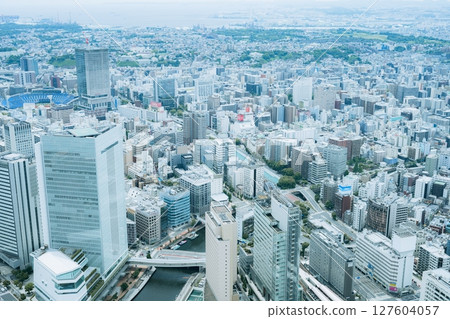 Minato Mirai view from the observation deck of Landmark Tower, Yokohama, Kanagawa, Japan 127604057