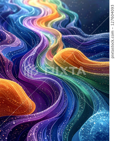 美麗的條紋和波浪狀紋理 127604093
