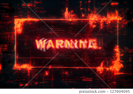 賽博朋克風格的電腦詐欺警告警報螢幕 127604095