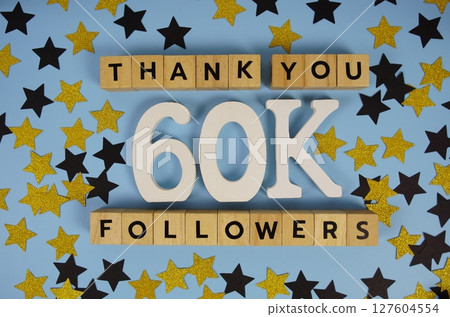 Thank You 60000, 60K Followers congratulation and celebration social media subscribers and followers 127604554