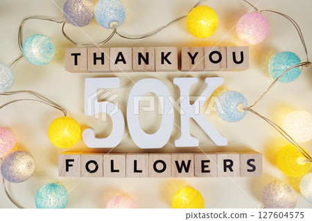 Thank You 50000, 50K Followers congratulation and celebration social media subscribers and followers 127604575