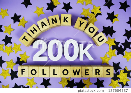 Thank You 200000, 200K Followers congratulation and celebration social media subscribers and followers 127604587