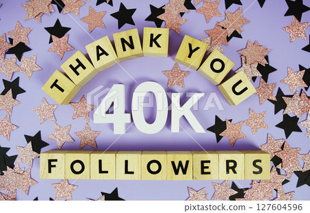 Thank You 40000, 40K Followers congratulation and celebration social media subscribers and followers 127604596