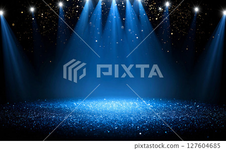 Blue stage background 127604685