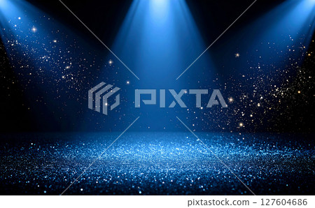 Blue stage background 127604686
