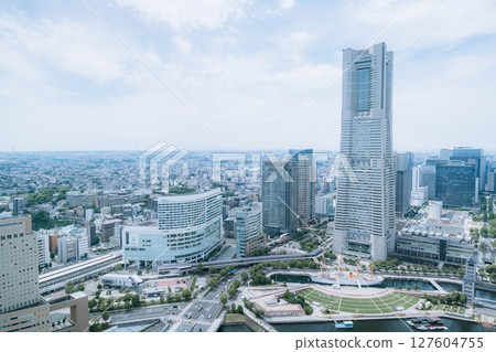 Minato Mirai view from the observation deck of Landmark Tower, Yokohama, Kanagawa, Japan Minato Mirai view from the observation deck of Landmark Tower, Yokohama, Kanagawa, Japan 127604755