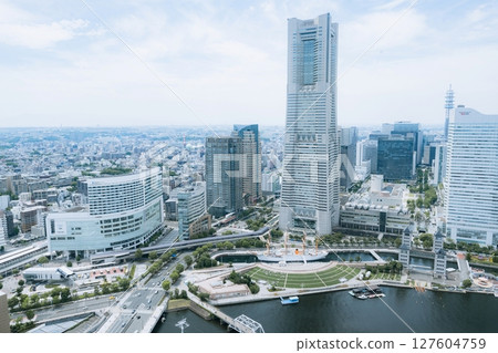 Minato Mirai view from the observation deck of Landmark Tower, Yokohama, Kanagawa, Japan Minato Mirai view from the observation deck of Landmark Tower, Yokohama, Kanagawa, Japan 127604759
