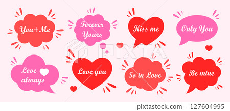 Romantic speech bubble set_01 Romantic speech bubble set_01 127604995