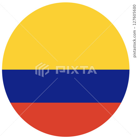 Flag of Colombia in circle shape isolated. 127605680