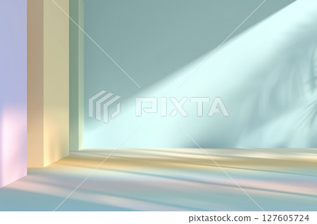 Abstract indoor light and shadow | Minimalistic and soft natural light background material 127605724