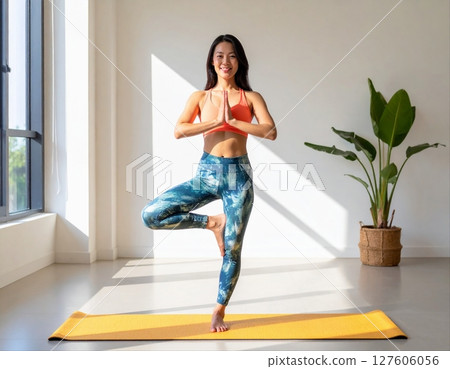 Tree pose in yoga 127606056