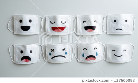 Collection of Masks Displaying Various Emotions with Fun Expressions 127606098