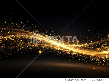 Background texture of glittering gold light on black background Background texture of glittering gold light on black background 127606530