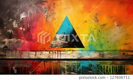 abstract color rainbow triangle background LGBTQIA, ai 127606711