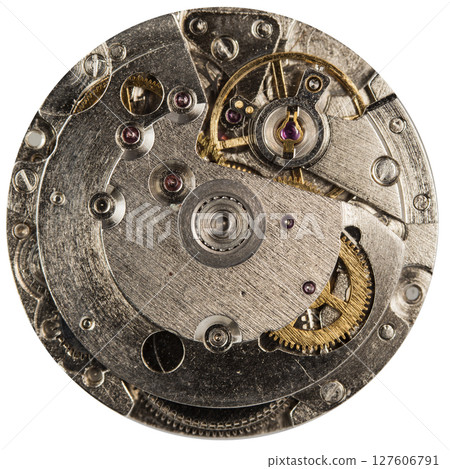 clockwork old mechanical watch, high resolution and detail clockwork old mechanical watch, high resolution and detail 127606791