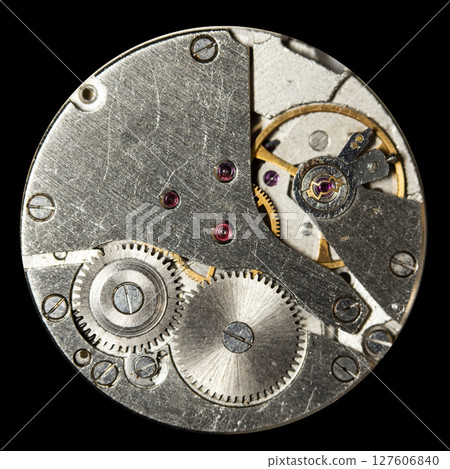clockwork old mechanical watch, high resolution and detail clockwork old mechanical watch, high resolution and detail 127606840