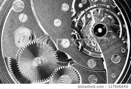 clockwork old mechanical watch, high resolution and detail clockwork old mechanical watch, high resolution and detail 127606848