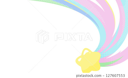 可愛的流星背景插畫_16:9 127607553