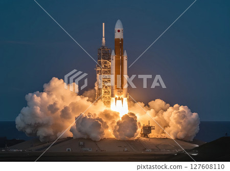 [AI-generated] Rocket launch scene - Launch 127608110