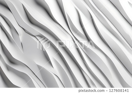 The image is a white background with a series of white lines that resemble waves 127608141
