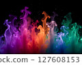 A colorful flame with a rainbow of colors 127608153